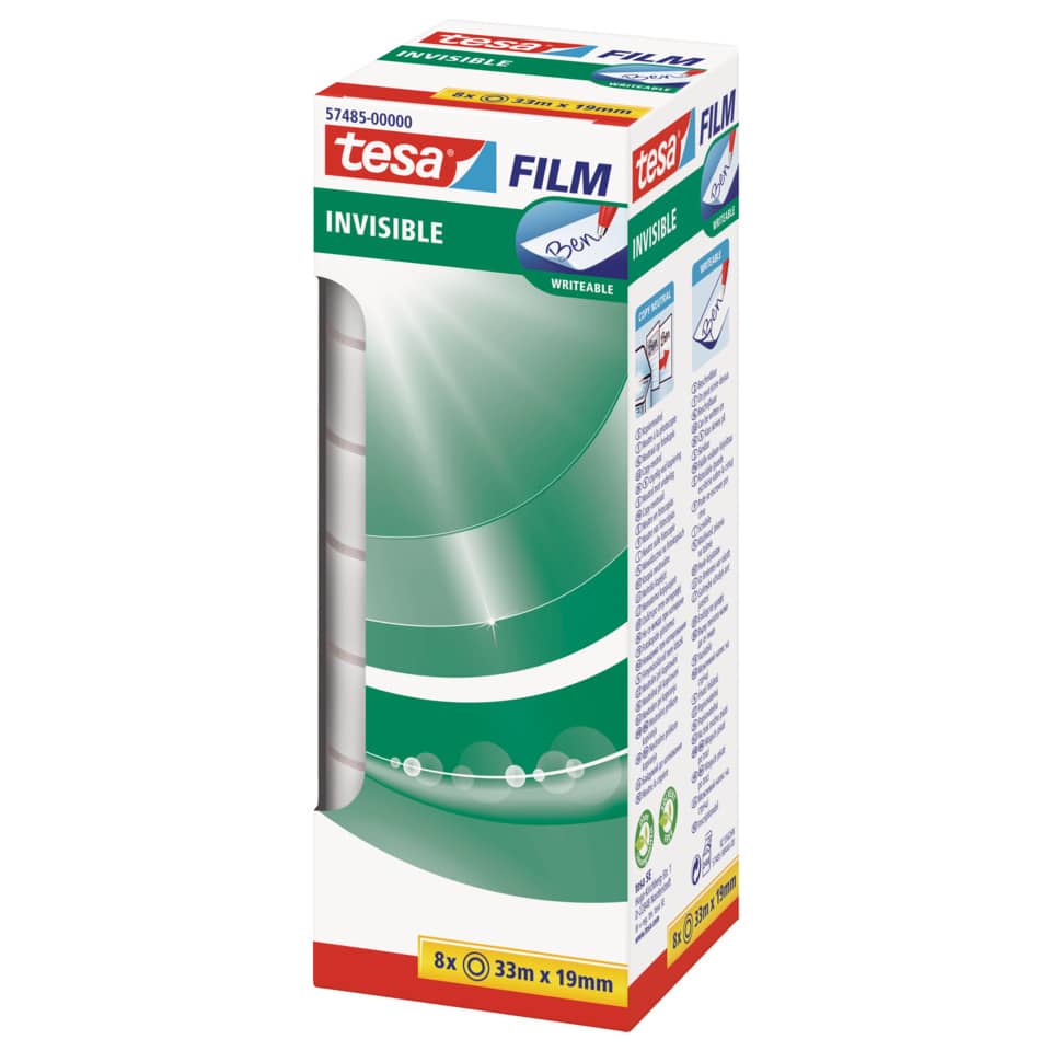 Klebeband tesafilm® invisible, 33mx19mm, 8 Stück, matt TESA 57485-00000-00 TESA 57485-00000-00 19mm x33m