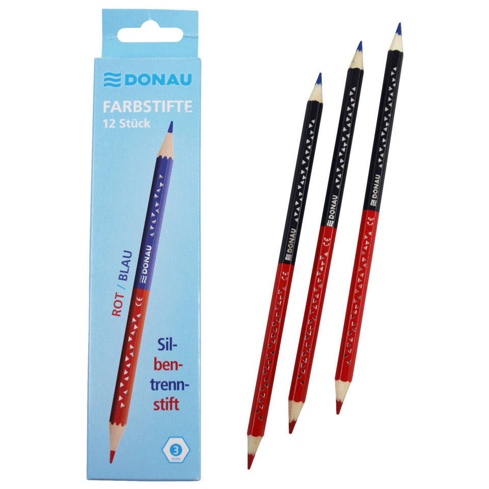 Farbstift-Silbenstift Slim, rot/blau DONAU 3811102-04
