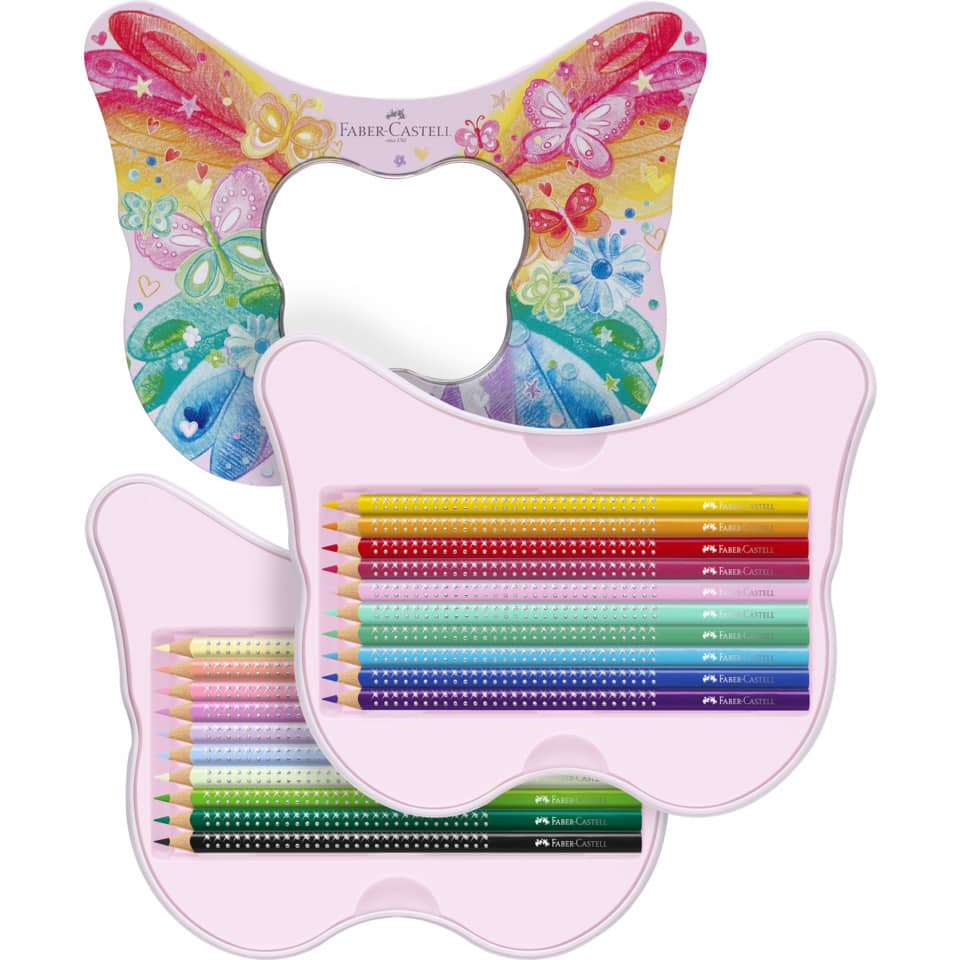 Farbstiftetui Sparkle, 20 Stück, sortiert FABER CASTELL 201971 FABER CASTELL 201971 Schmetterlingform