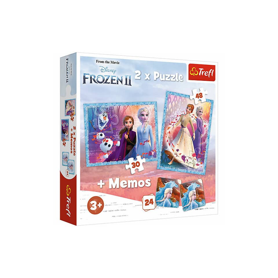 Puzzle 2in1+Memo Disney Frozen, 30+48 Teile, 2x12 Memokarten TREFL 93335 TREFL 93335 34+48Teile 2x12 Memokarten