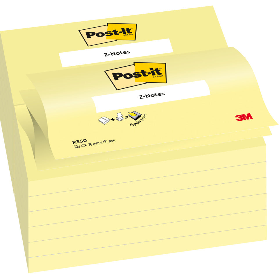 Haftnotizblock Z-Notes, 127 x 76 mm, gelb, 12 x 100 Blatt POST-IT R350 CY POST-IT R350 CY 76x127mm