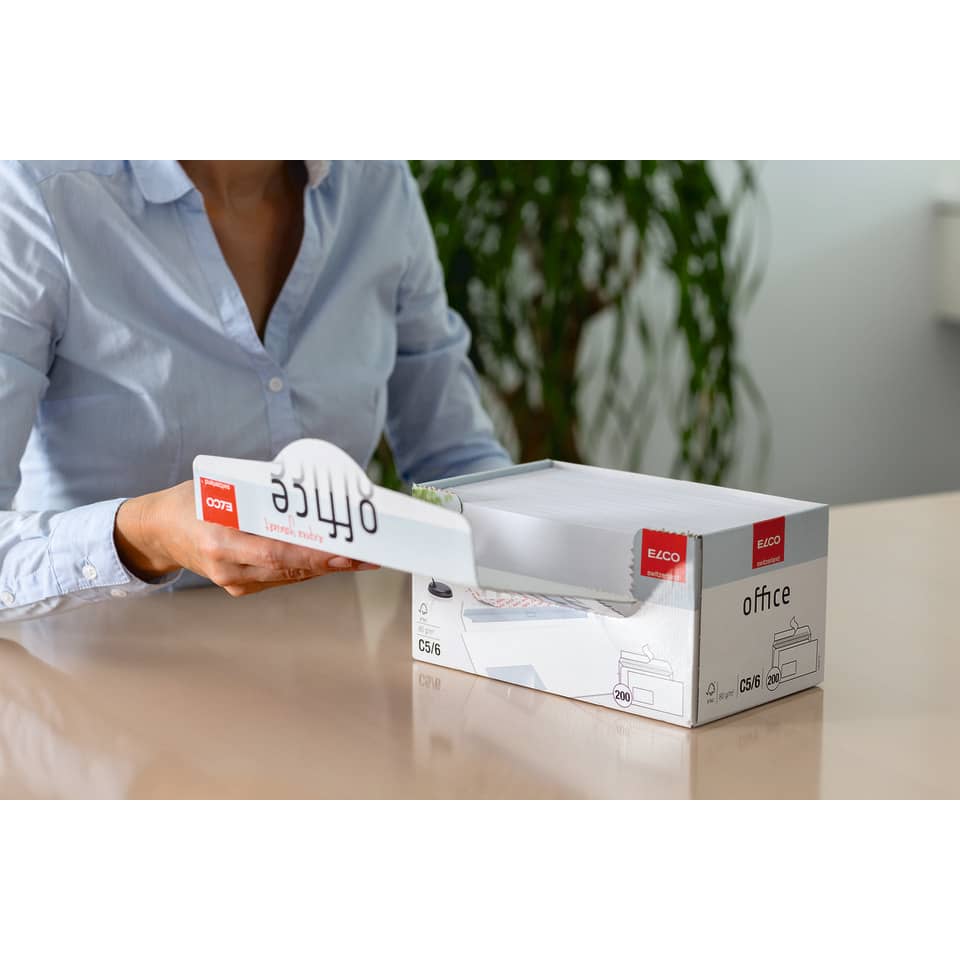 Briefumschlag Office mit Fenster, C5/6, 80g/m², haftklebend, 200 Stück, weiß ELCO 74534.12 ELCO 74534.12 Office 80g 200St