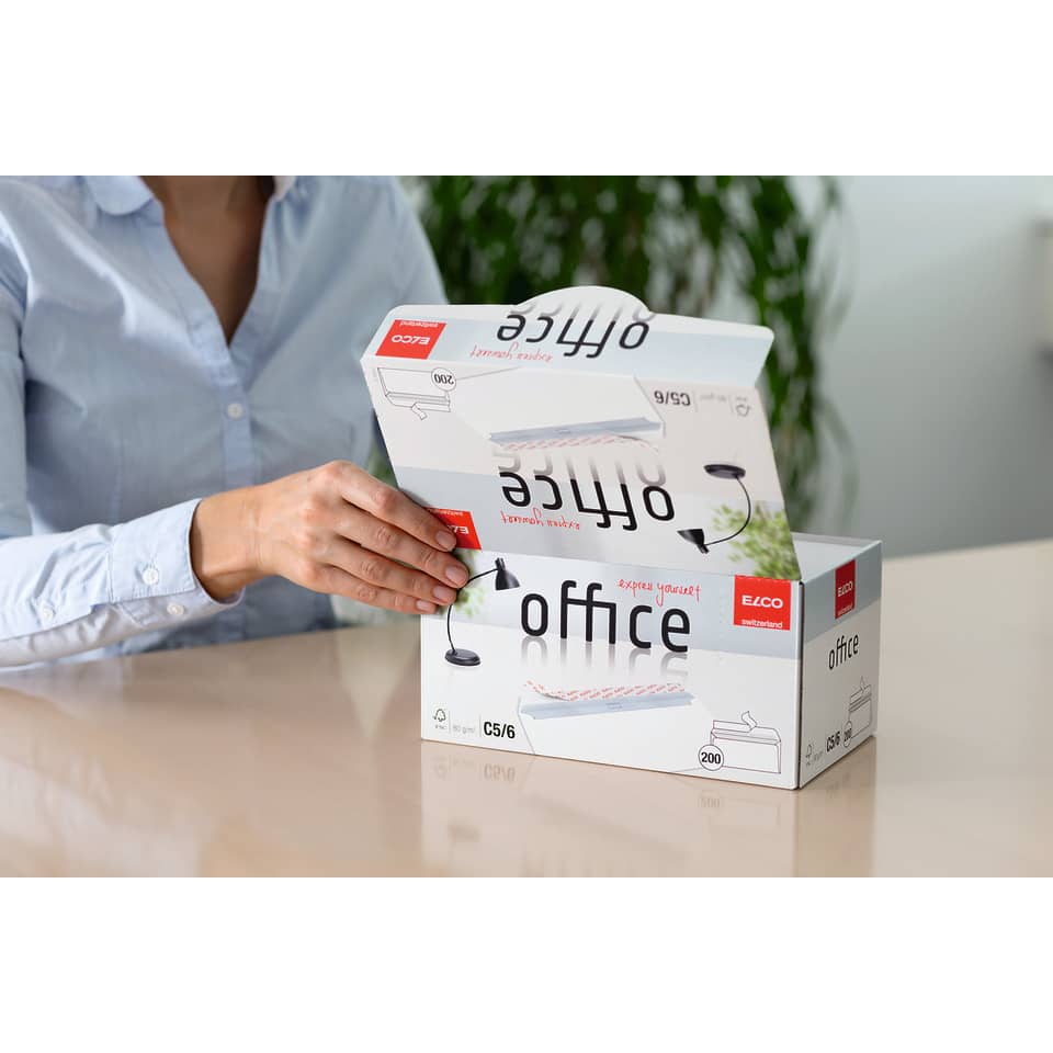 Briefumschlag Office ohne Fenster, C5/6, 80g/m², haftklebend, 200 Stück, weiß ELCO 74532.12 ELCO 74532.12 Office 80g 200St