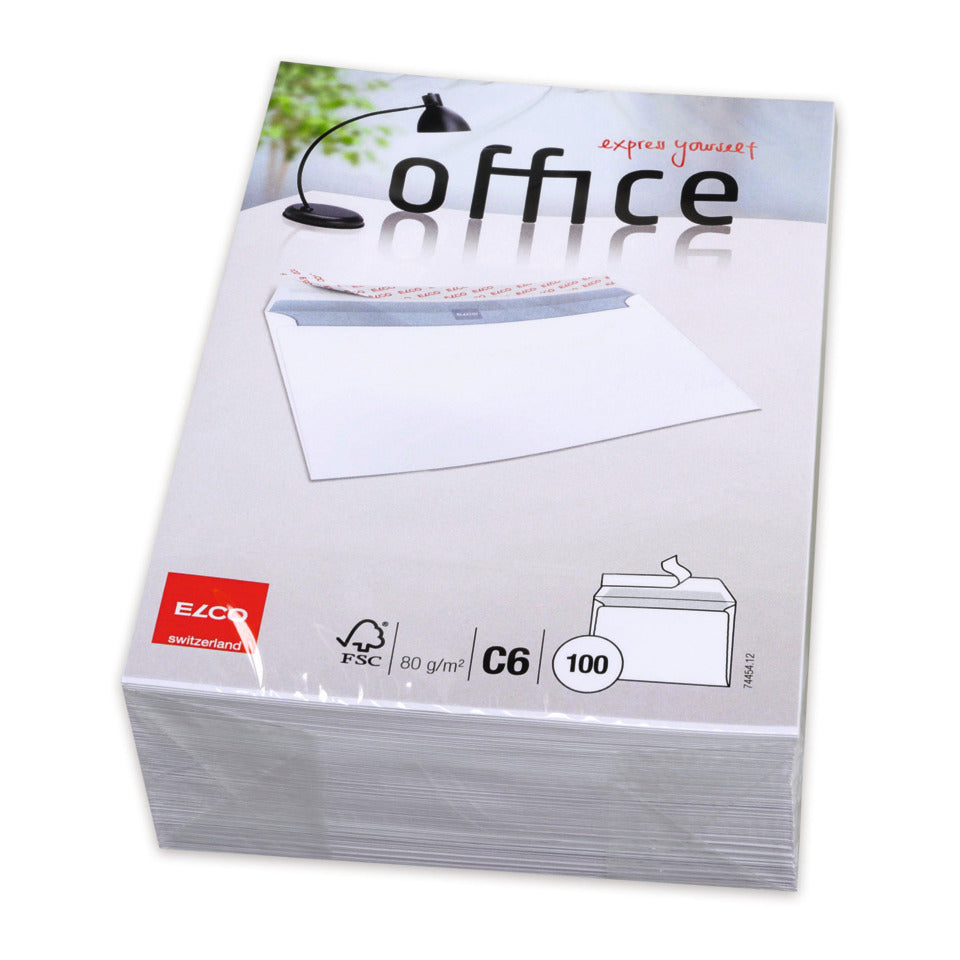 Briefumschlag Office ohne Fenster, C6, 80g/m², haftklebend, 100 Stück, weiß ELCO 74454-12 ELCO 74454-12 HK  80g