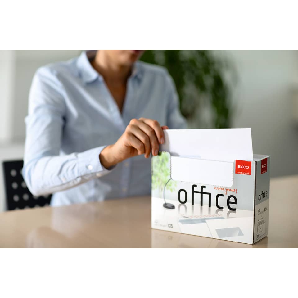 Briefumschlag Office mit Fenster, C5, 100g/m², haftklebend, 100 Stück, weiß ELCO 74537.12 ELCO 74537.12 Office 100g 100St