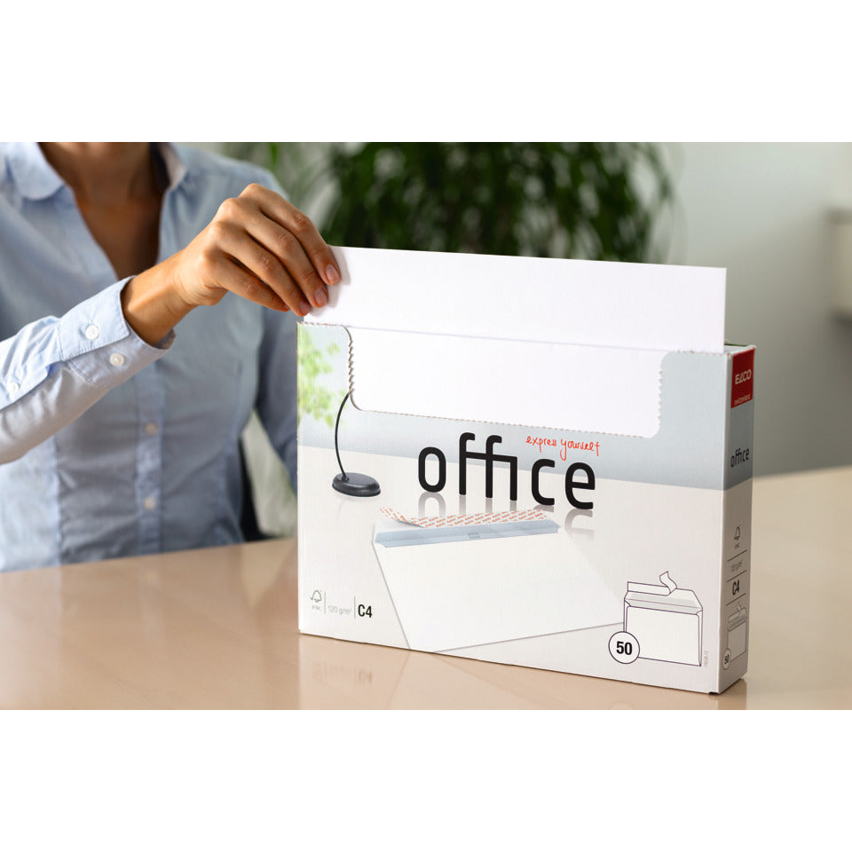 Briefumschlag Office ohne Fenster, C4, 120g/m², haftklebend, 50 Stück, weiß ELCO 74538.12 ELCO 74538.12 haftklebend Innendruck