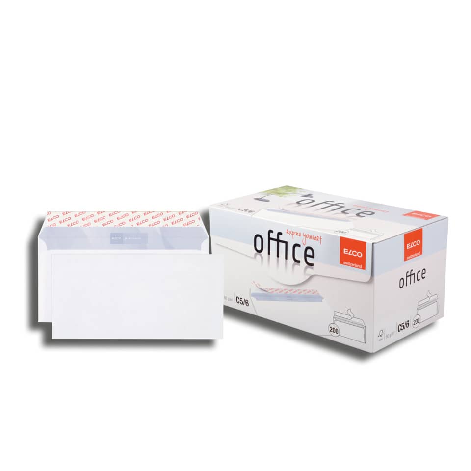 Briefumschlag Office ohne Fenster, C5/6, 80g/m², haftklebend, 200 Stück, weiß ELCO 74532.12 ELCO 74532.12 Office 80g 200St