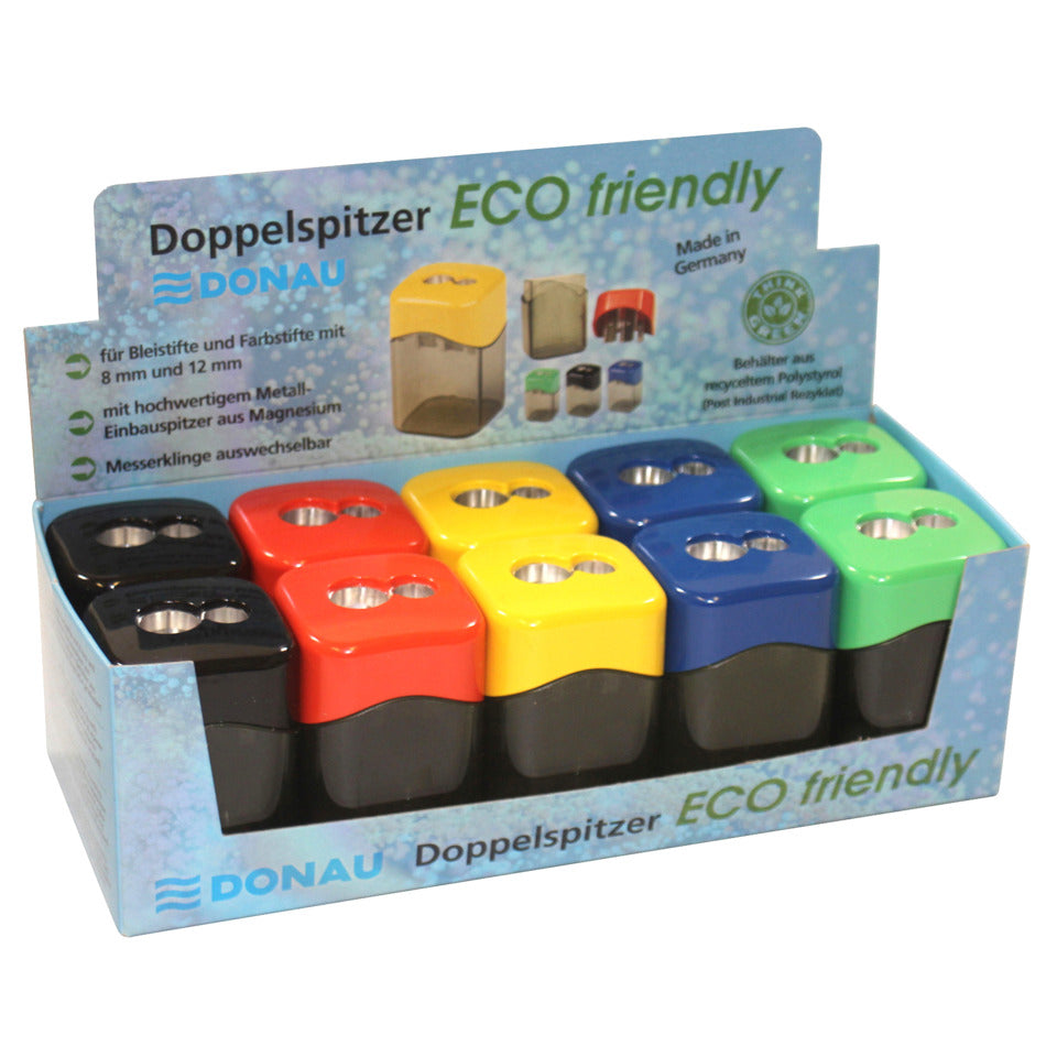 Dosenspitzer doppelt - ECO friendly, sortiert im Display DONAU 7821010-99