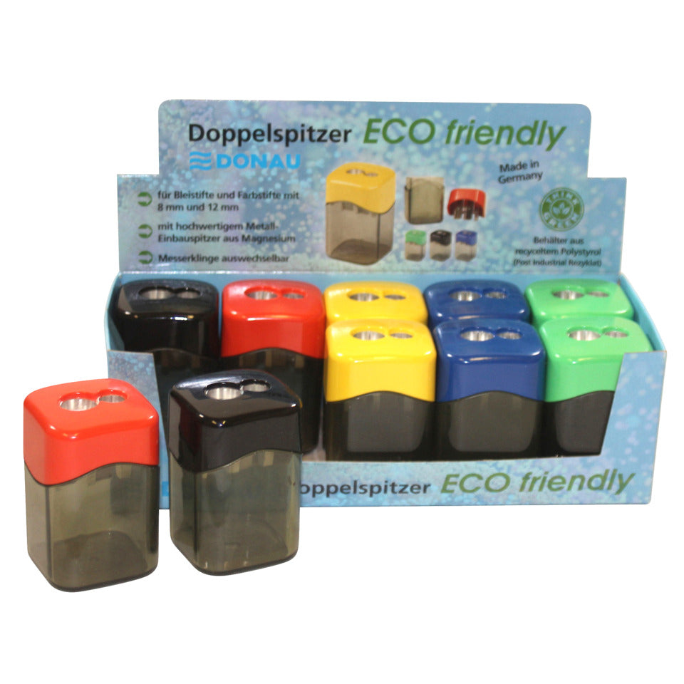 Dosenspitzer doppelt - ECO friendly, sortiert im Display DONAU 7821010-99