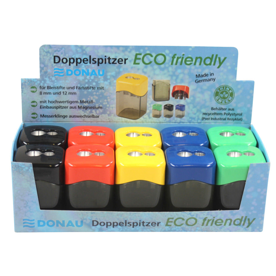 Dosenspitzer doppelt - ECO friendly, sortiert im Display DONAU 7821010-99