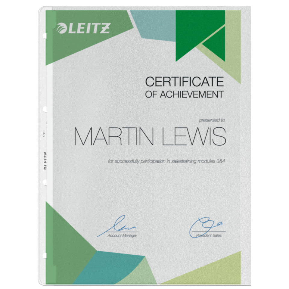 Prospekthülle, A4, PP, genarbt, dokumentenecht, farblos LEITZ 4781-00-03 LEITZ 47810003  l.offen