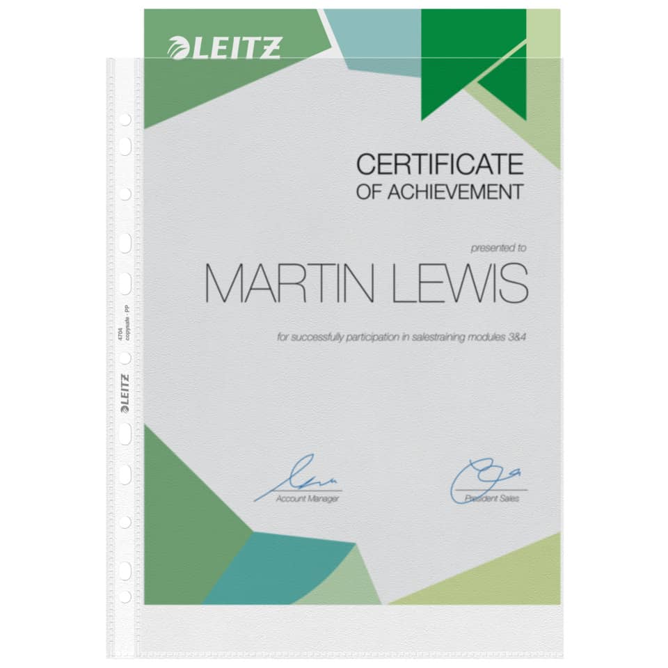 Prospekthülle Standard, A4, PP, genarbt, 100 Stück, farblos LEITZ 4704-00-00 LEITZ 4704-00-00 100ST 0,1mm