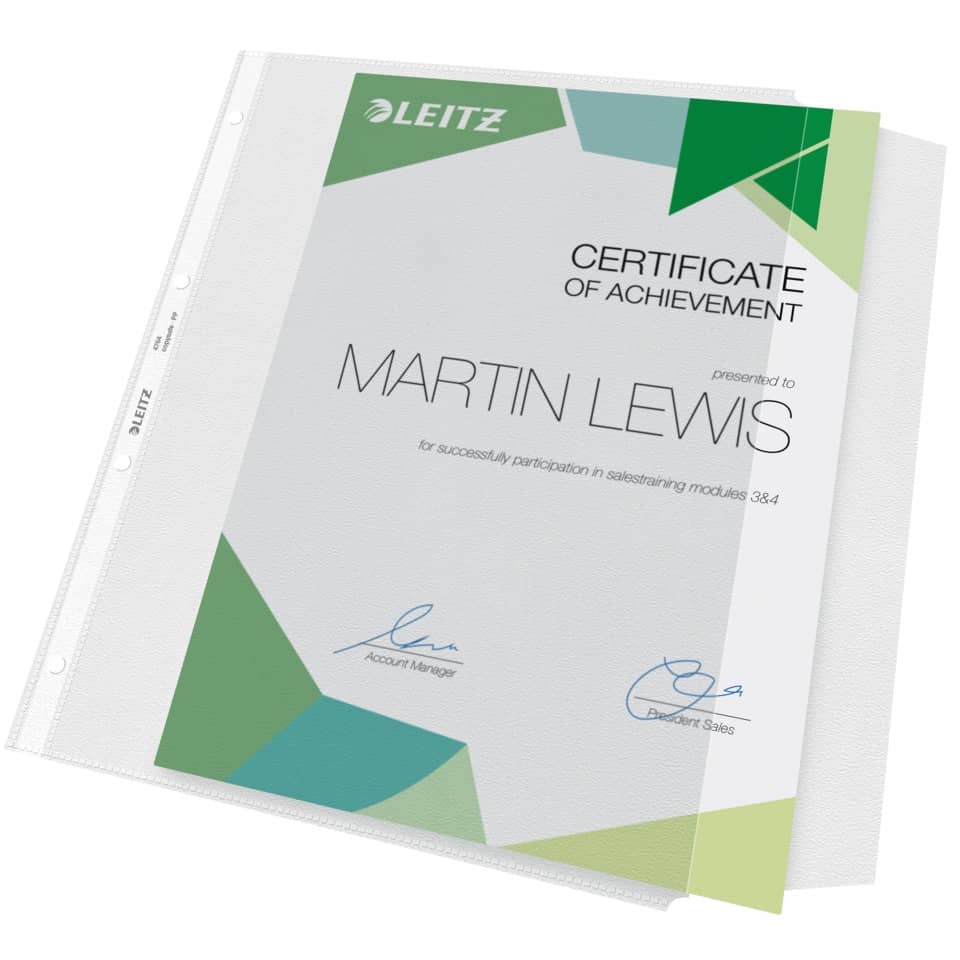 Prospekthülle, A4, PP, genarbt, dokumentenecht, farblos LEITZ 4764-00-00 LEITZ 4764-00-00 A4
