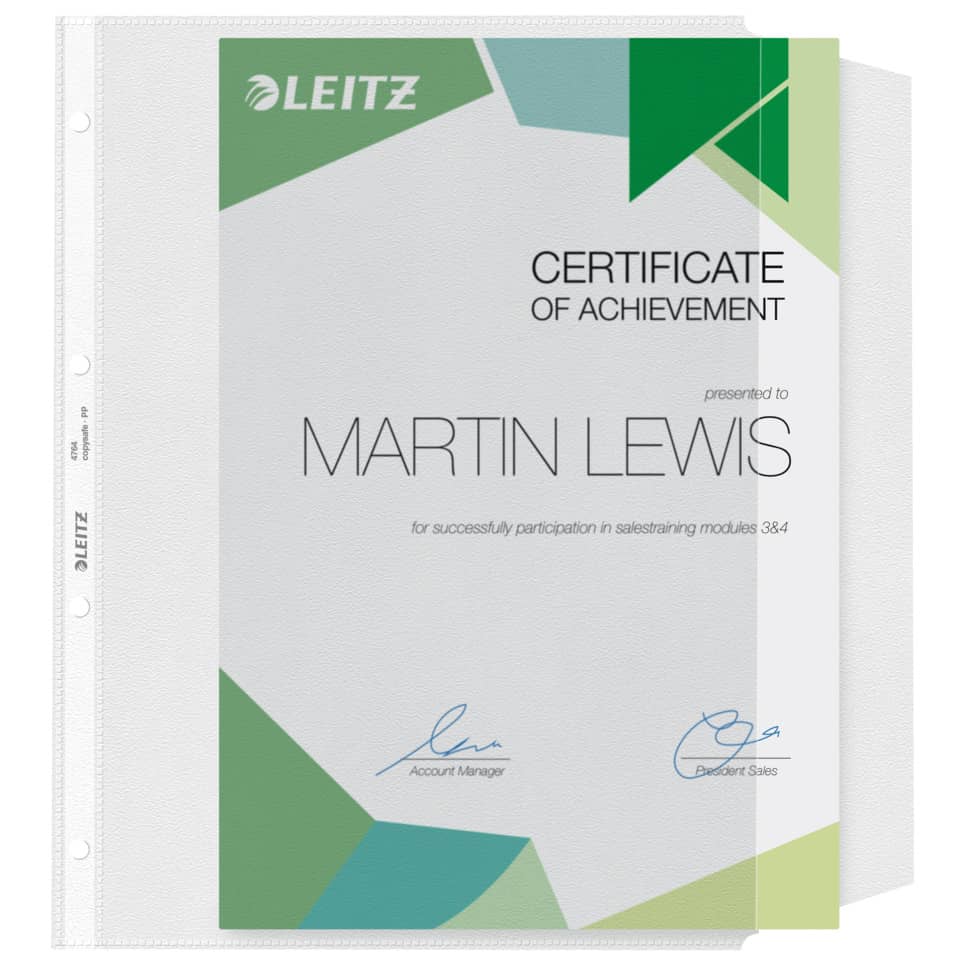 Prospekthülle, A4, PP, genarbt, dokumentenecht, farblos LEITZ 4764-00-00 LEITZ 4764-00-00 A4