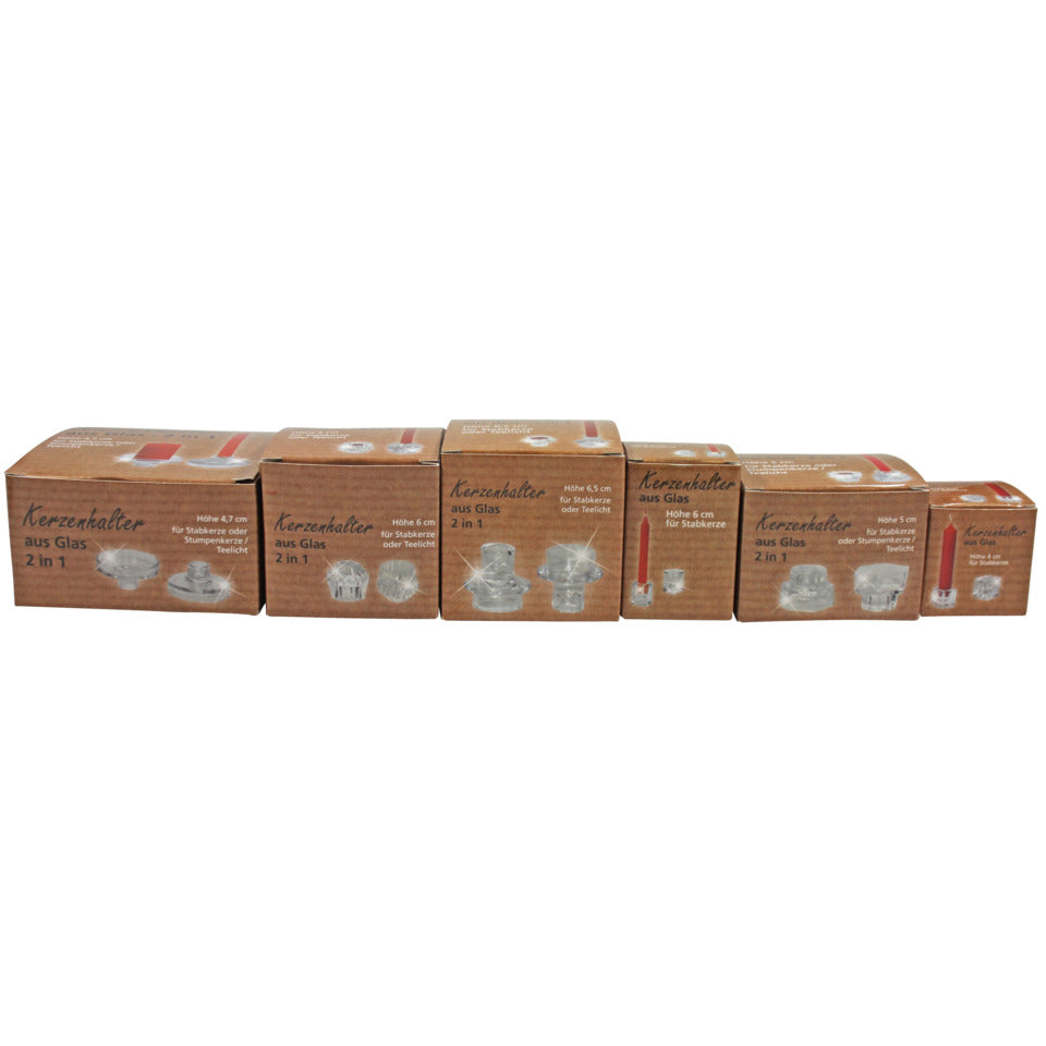 Kerzenhalter Glas 4x4x6cm glasklar  52531 52531 4x4x6cm