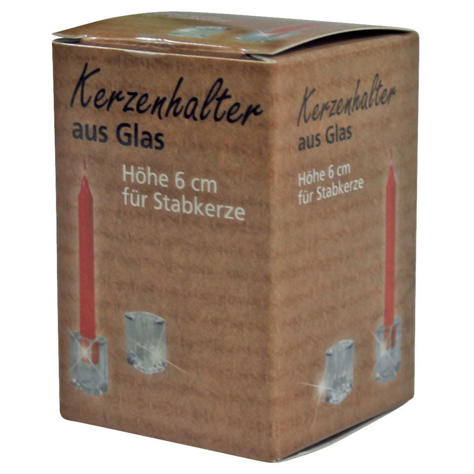 Kerzenhalter Glas 4x4x6cm glasklar  52531 52531 4x4x6cm
