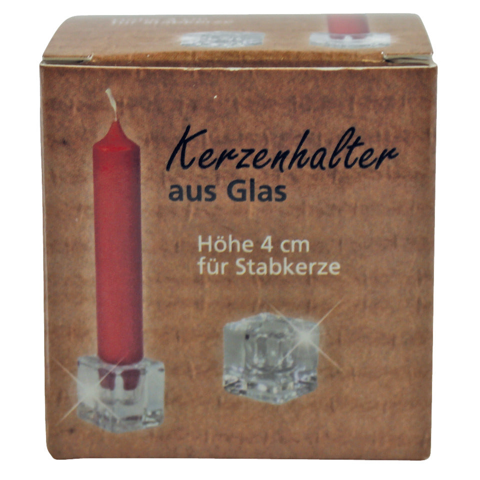 Kerzenhalter transparent 4x4x4cm  52528 52528 4x4x4cm