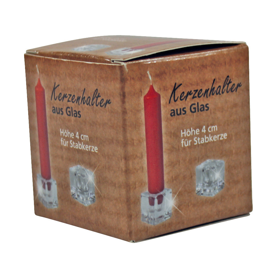 Kerzenhalter transparent 4x4x4cm  52528 52528 4x4x4cm