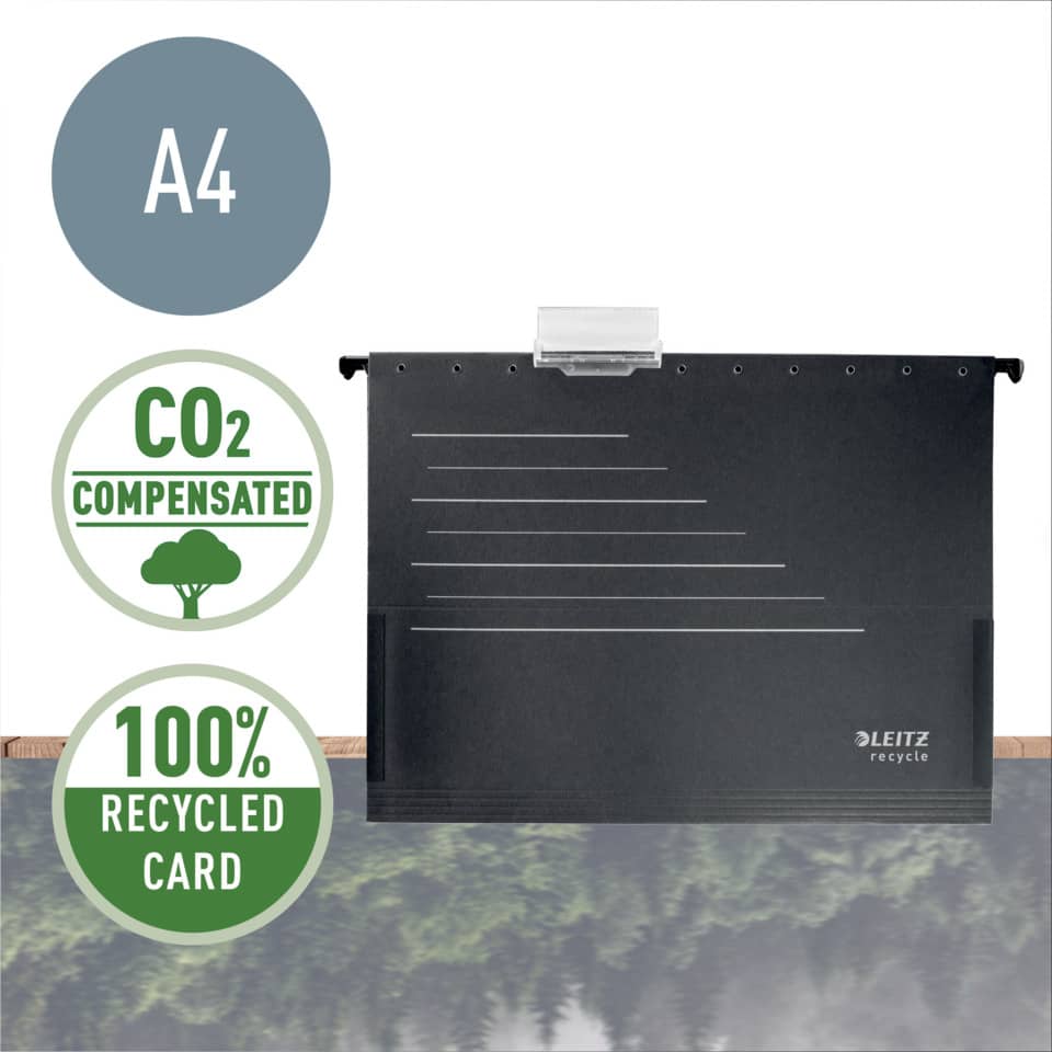 Hängetasche Alpha® Recycle, seitlich mit Fröschen, A4, schwarz LEITZ 1922-00-95