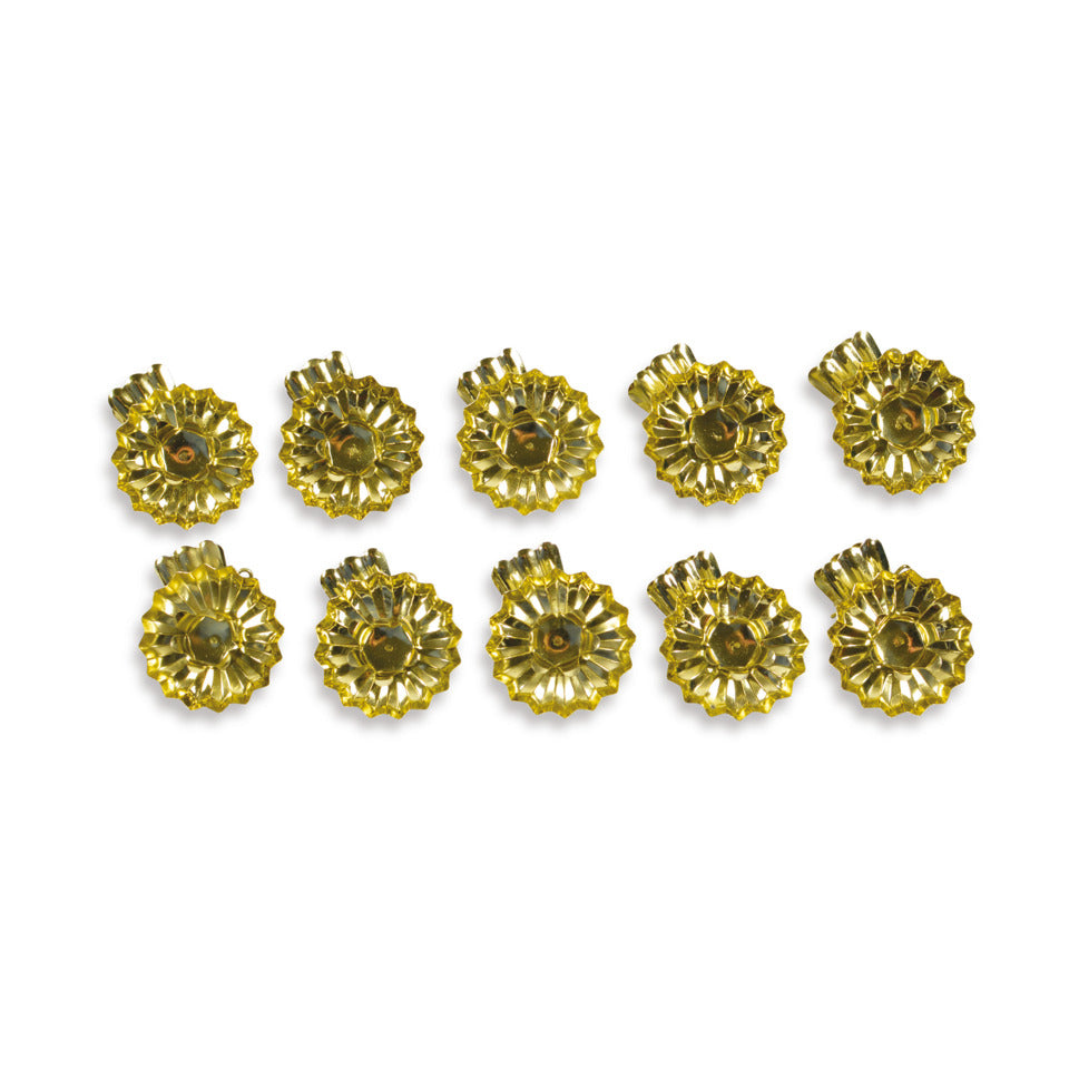 Christbaumkerzenhalter, 10 Stück, gold  10010 10010 D15 mm 10ST m.Klipp