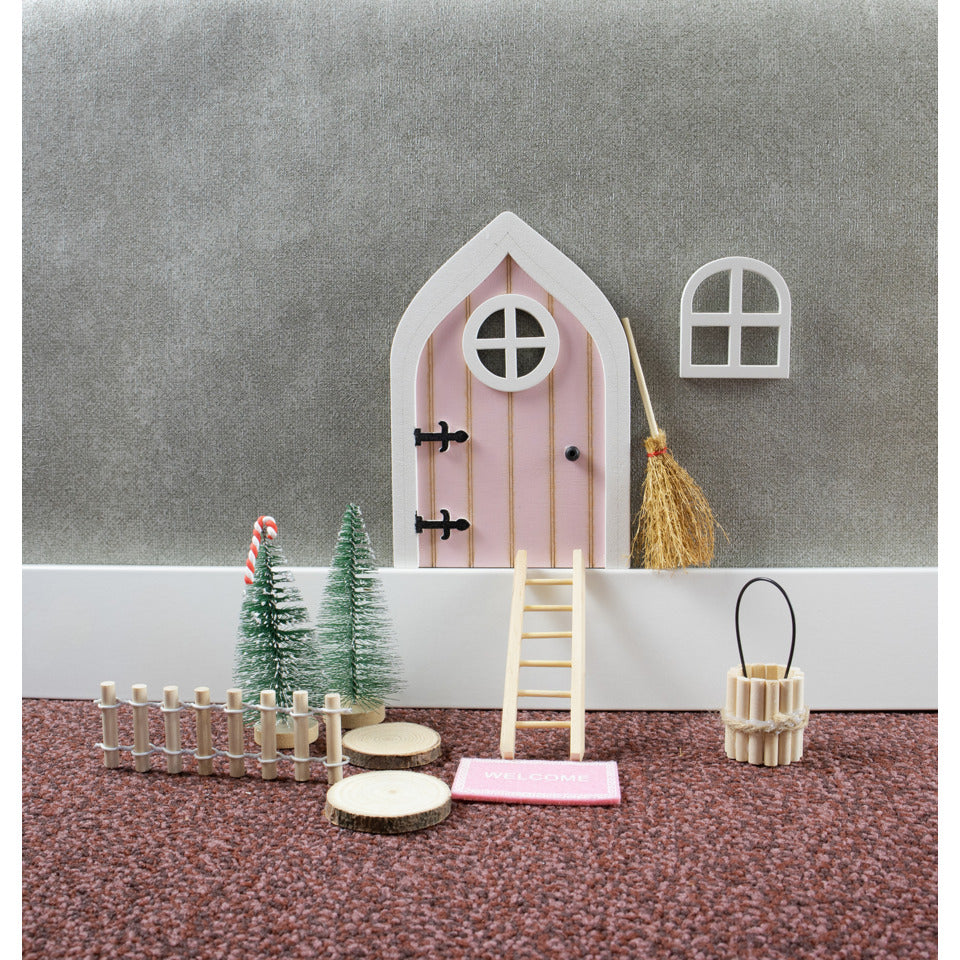 Wichtel Tür Set, 12-teilig, 105x5x15mm, rosa  13201 13201 10,5x0,5x15cm