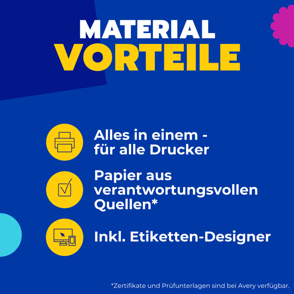 Universaletiketten, 70x37mm, 2400 Stück, grün AVERY ZWECKFORM 3450 ZWECKFORM 3450 2400ST
