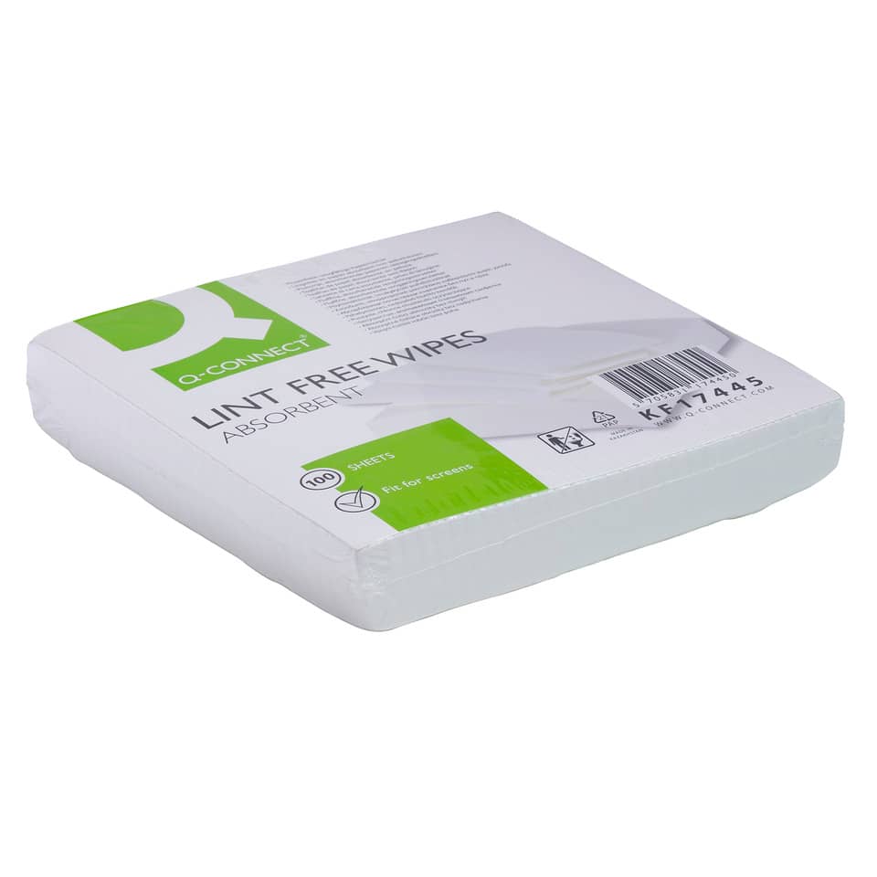 Reinigungstuch trocken 100 Stück weiß Q-CONNECT KF17445 Q-CONNECT KF17445 20x20cm