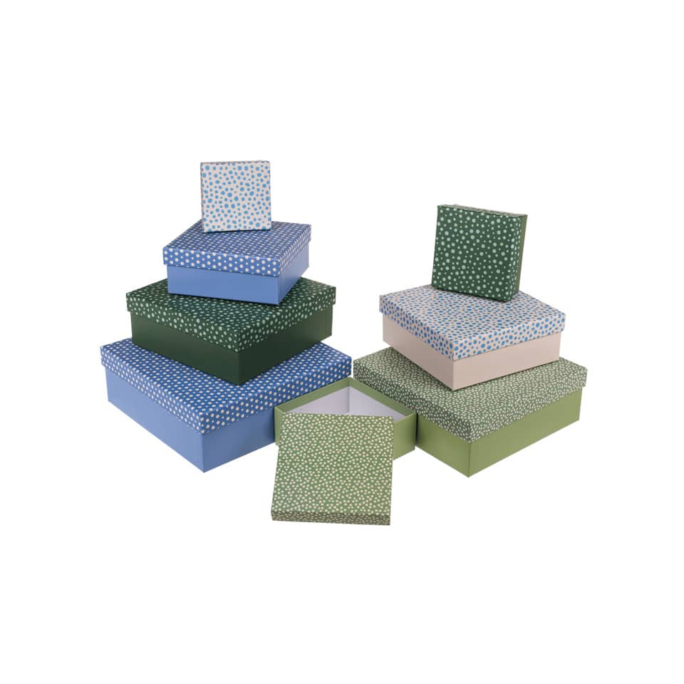 Geschenkkarton Minimalistic, Quadrat, 8-teilig OUT OF THE BLUE 101614 OOTB 101614   8tlg Quadrat