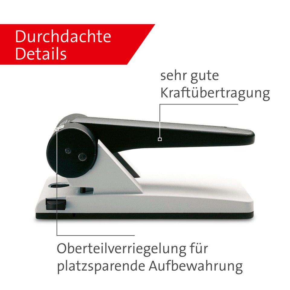 Registraturlocher B 265, 65 Blatt, Anschlagschiene, Kunststoff, lichtgrau/schwarz NOVUS 025-0266