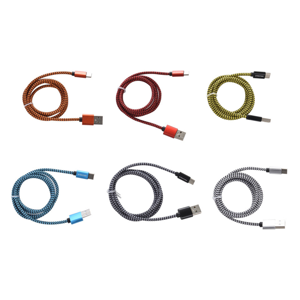 Ladekabel USB Typ C Nylon sortiert TK 40430085 TK 40 43 00 85