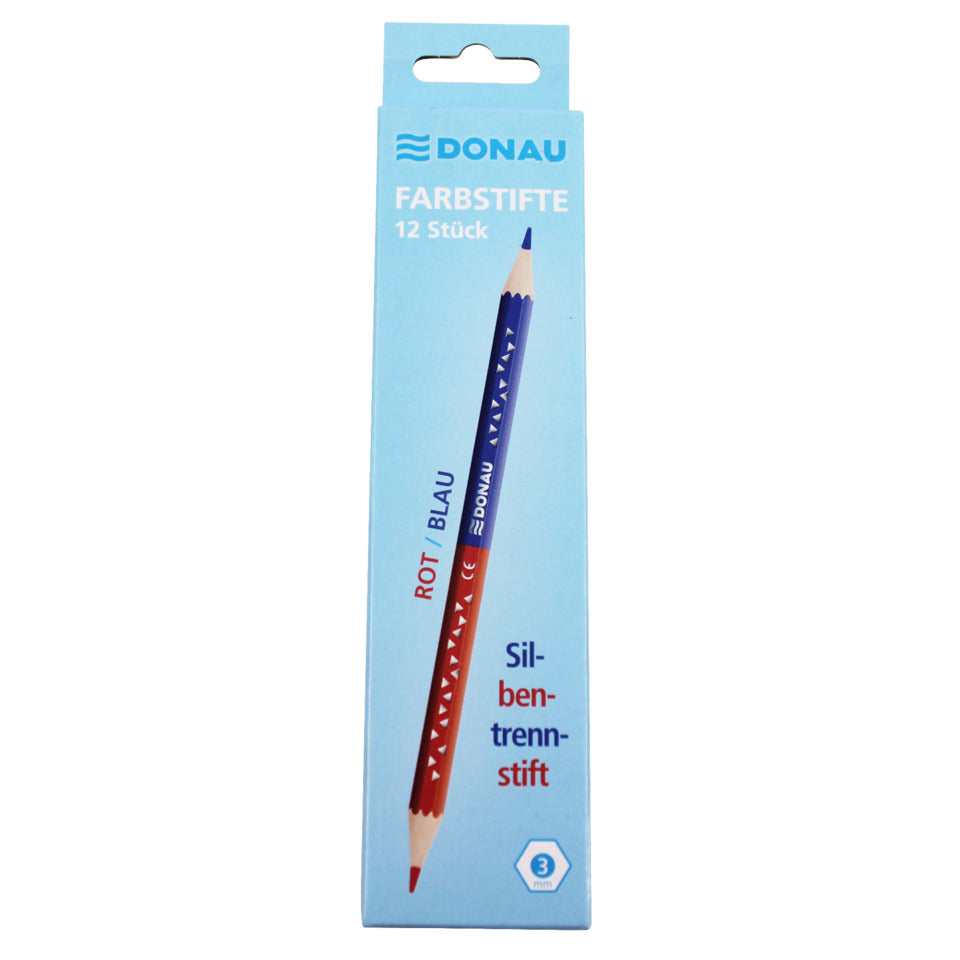 Farbstift-Silbenstift Slim, rot/blau DONAU 3811102-04