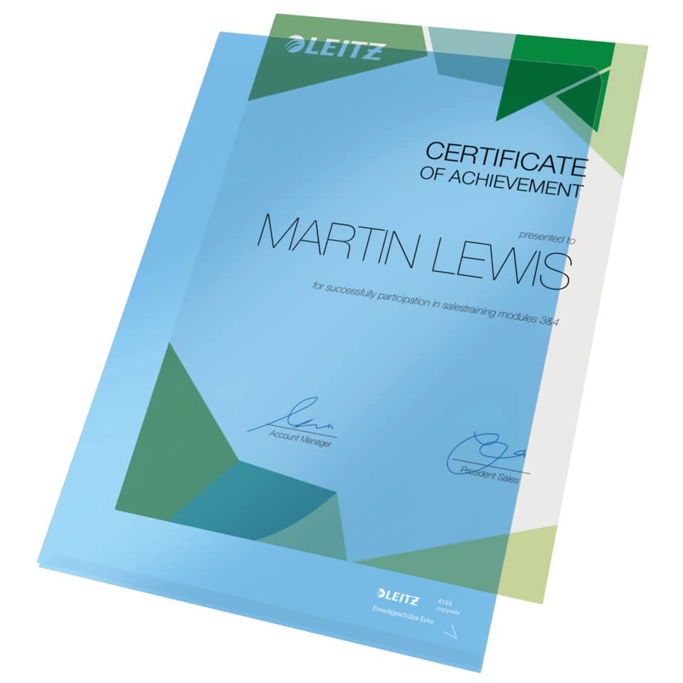 Sichthülle Super Premium, A4, PVC, dokumentenecht, blau LEITZ 4153-00-35 LEITZ 41530035 PVC-Hartfolie