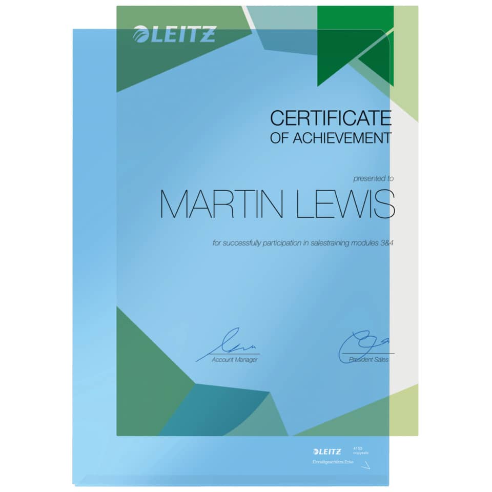Sichthülle Super Premium, A4, PVC, dokumentenecht, blau LEITZ 4153-00-35 LEITZ 41530035 PVC-Hartfolie