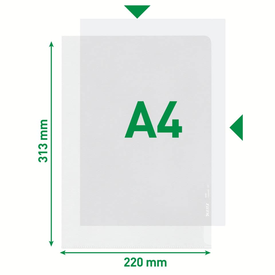 Sichthülle Standard, A4, PP, genarbt, dokumentenecht, grün LEITZ 4000-00-55 LEITZ 40000055 PP
