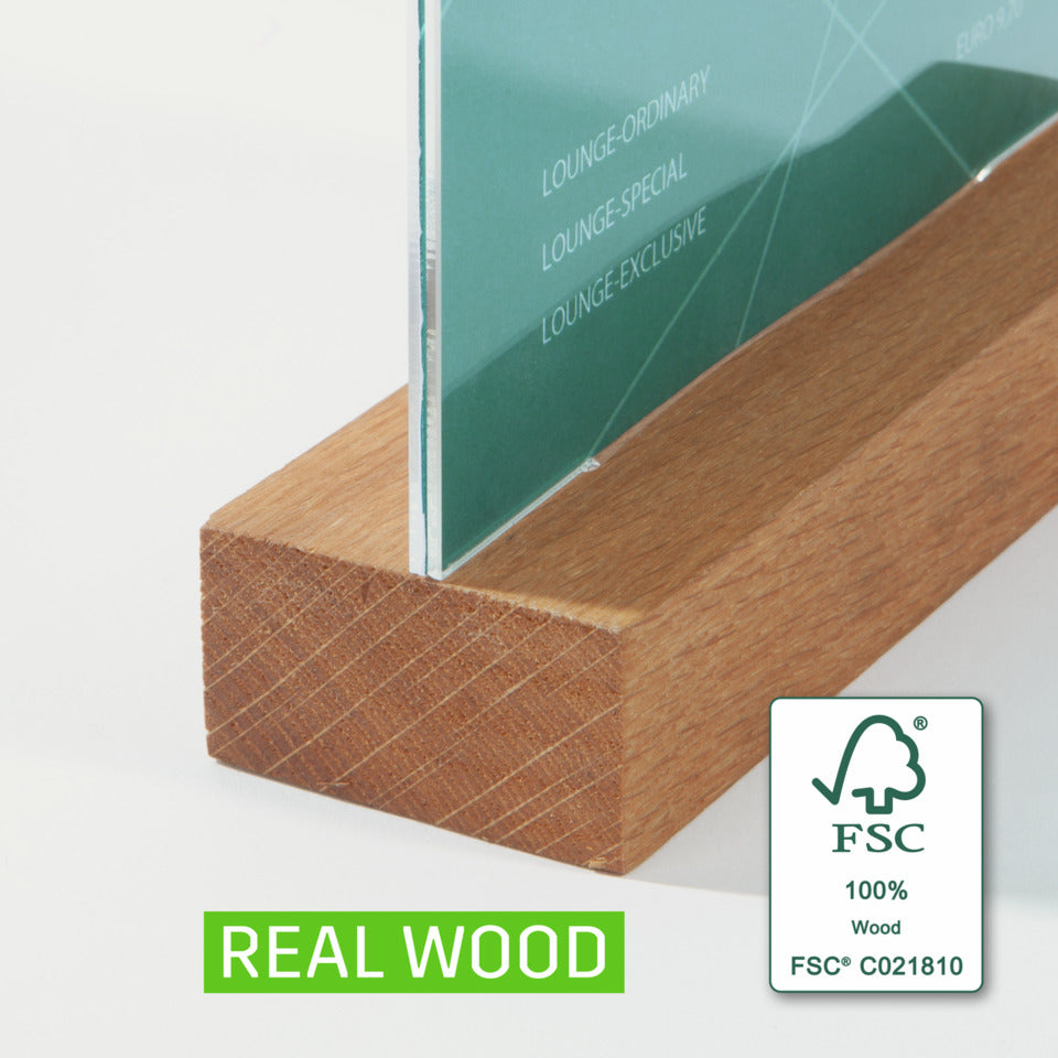 Tischaufsteller mit Holzsockel, A6, gerade SIGEL TA252 SIGEL TA252 mit Holzsockel