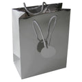 Geschenktragetasche Uni Lack, 23x18x10cm, silber  51509 51509 23x18x10cm