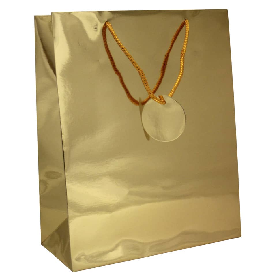 Geschenktragetasche Uni Lack, 32x26x12cm, gold  51500 51500 32x26x12cm