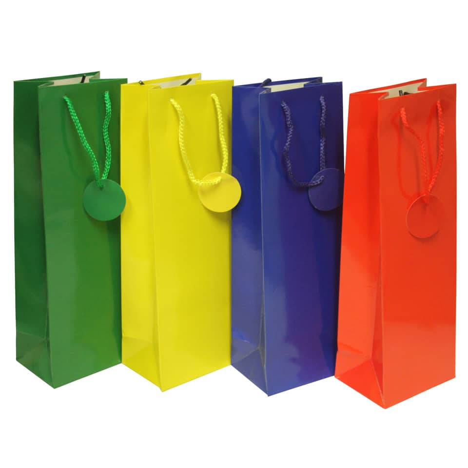Flaschentragetasche Uni Lack, 36x12x9cm, sortiert  51479 51479 36x12x9cm