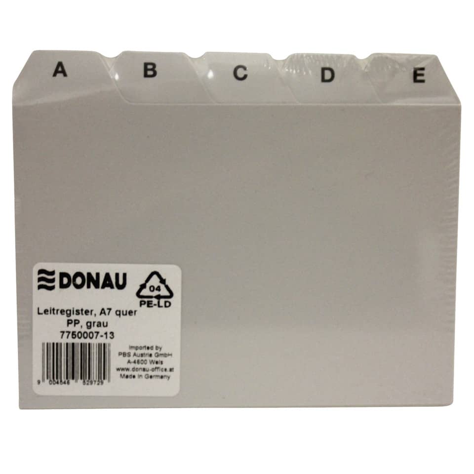 Leitregister, A7 quer, PP, grau DONAU 7750007-13 DONAU 7750007-13 A-Z 25tlg