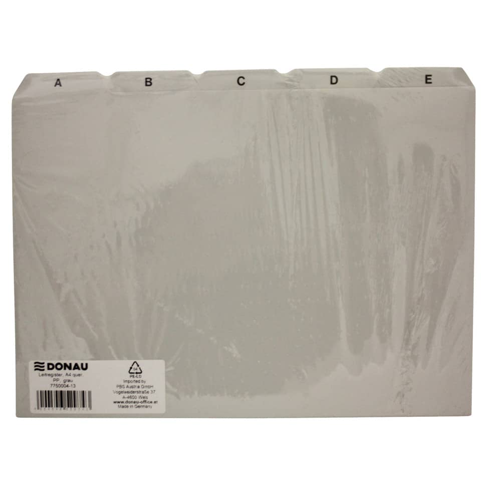 Leitregister, A4 quer, PP, grau DONAU 7750004-13 DONAU 7750004-13 A-Z 25tlg