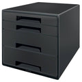 Schubladenbox Recycle CUBE, 4 Schubladen, Karton, schwarz LEITZ 5372-00-95