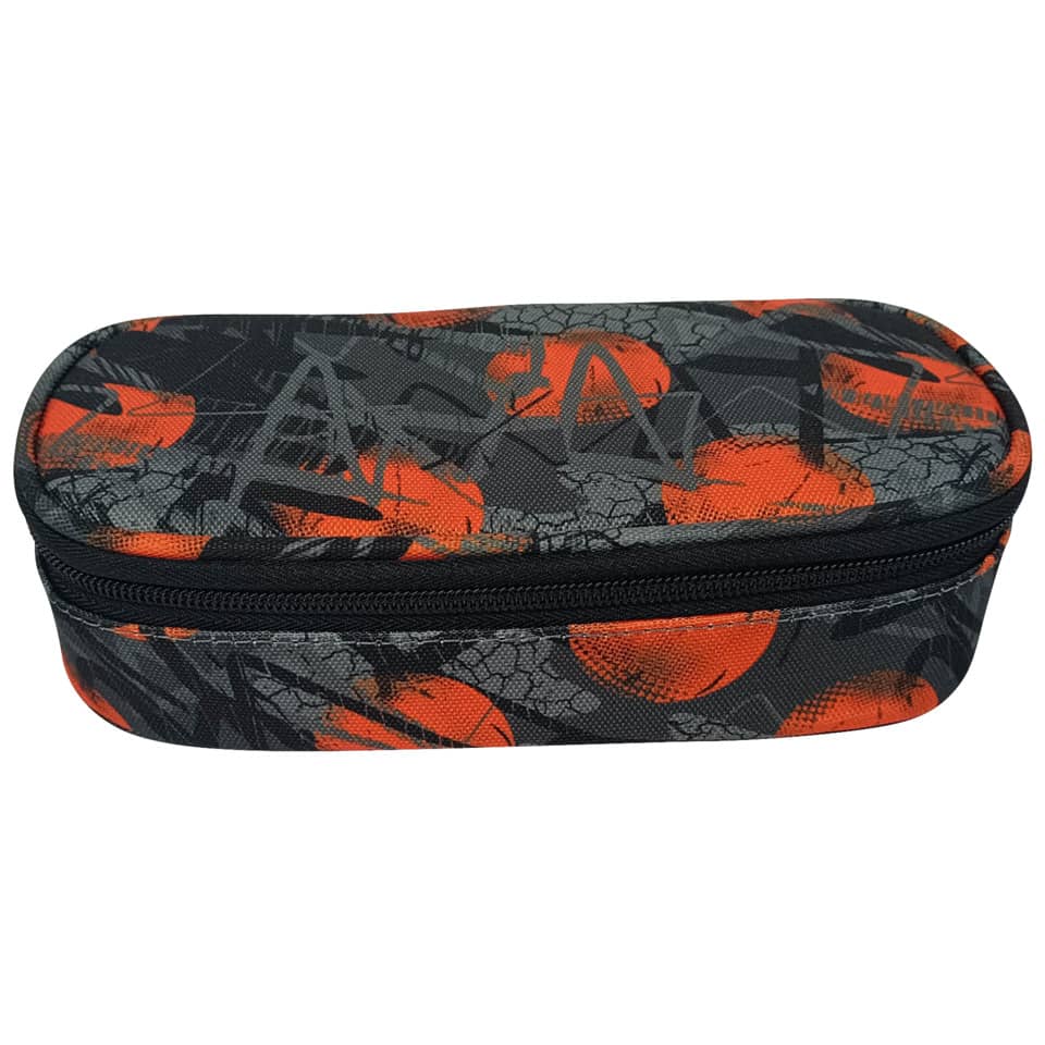Schüleretui klein, oval, Motiv orange/schwarz DONAU 6777100-87 DONAU 6777100-87 oval