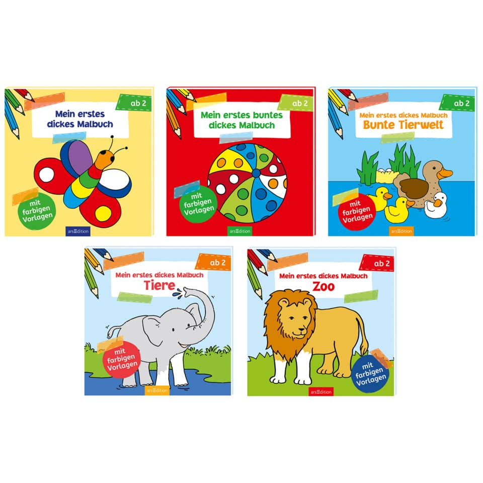 Mein erstes dickes Malbuch, sortiert ARS EDITION Set Malbücher FJ23