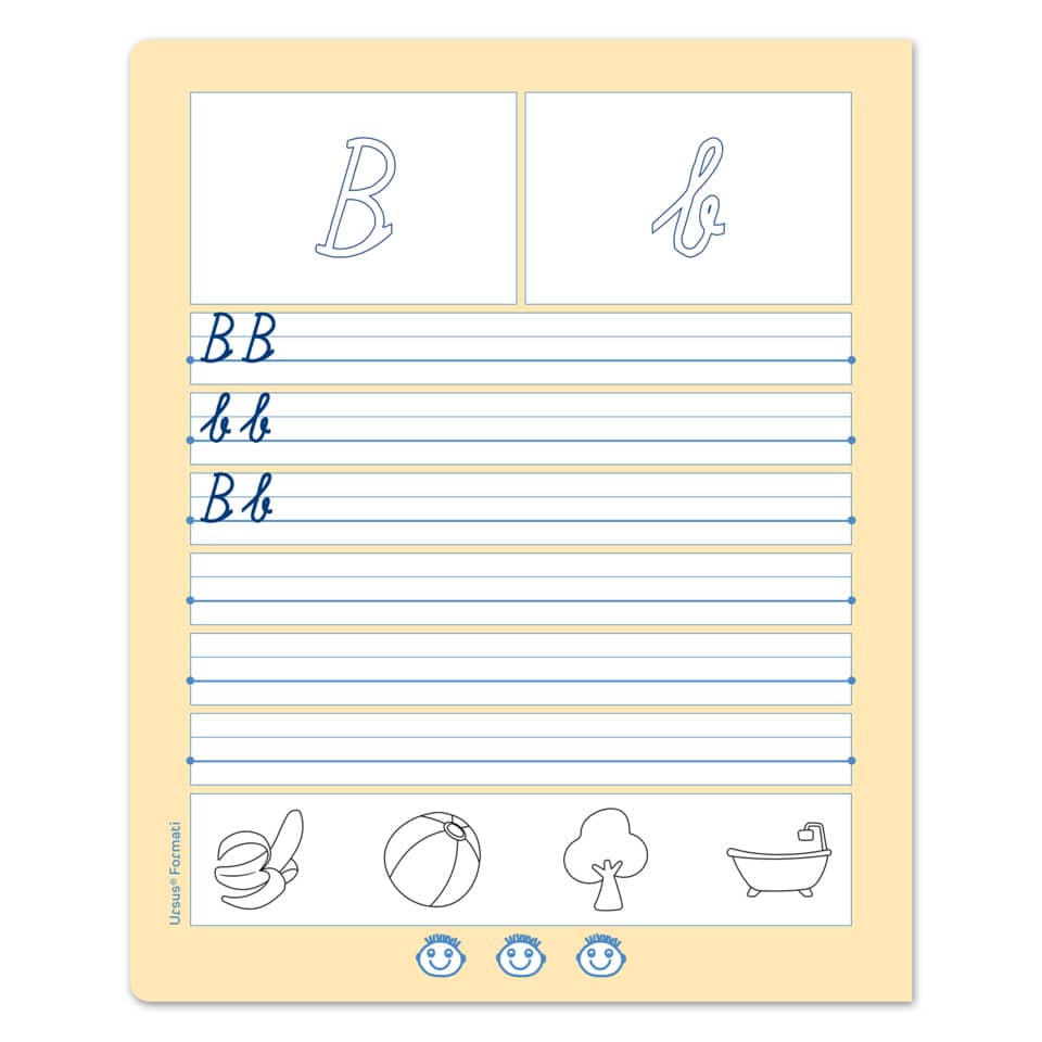 Buchstabenheft Schreibschrift, Quart, 14 Blatt, liniert, weiß URSUS FORMATI B2 060551065 URSUS Formati B.2 060551065 Schreibschri