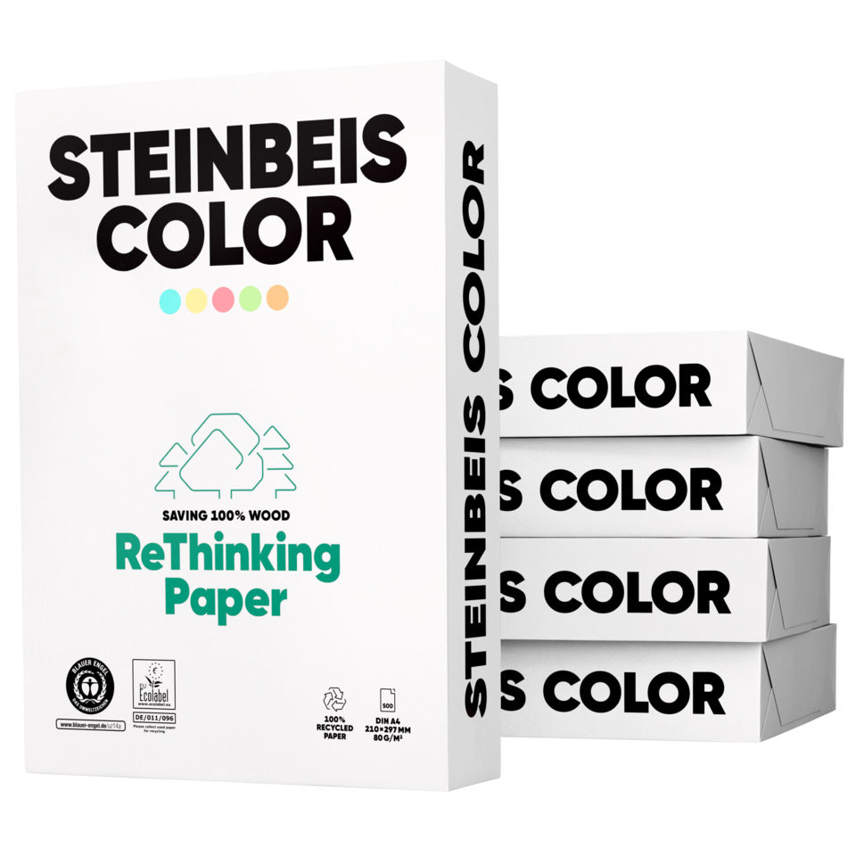 Kopierpapier Magic Colour-Recycling, A4, 80g/m², 500 Blatt, rosa
 STEINBEIS 802-50A80S STEINBEIS 802-50A80S rosa