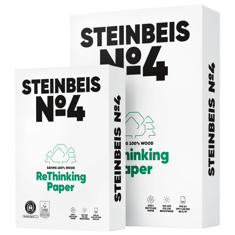 Kopierpapier No.4 Recycling, A3, 80g/m², 500 Blatt, weiß STEINBEIS K1706666080B