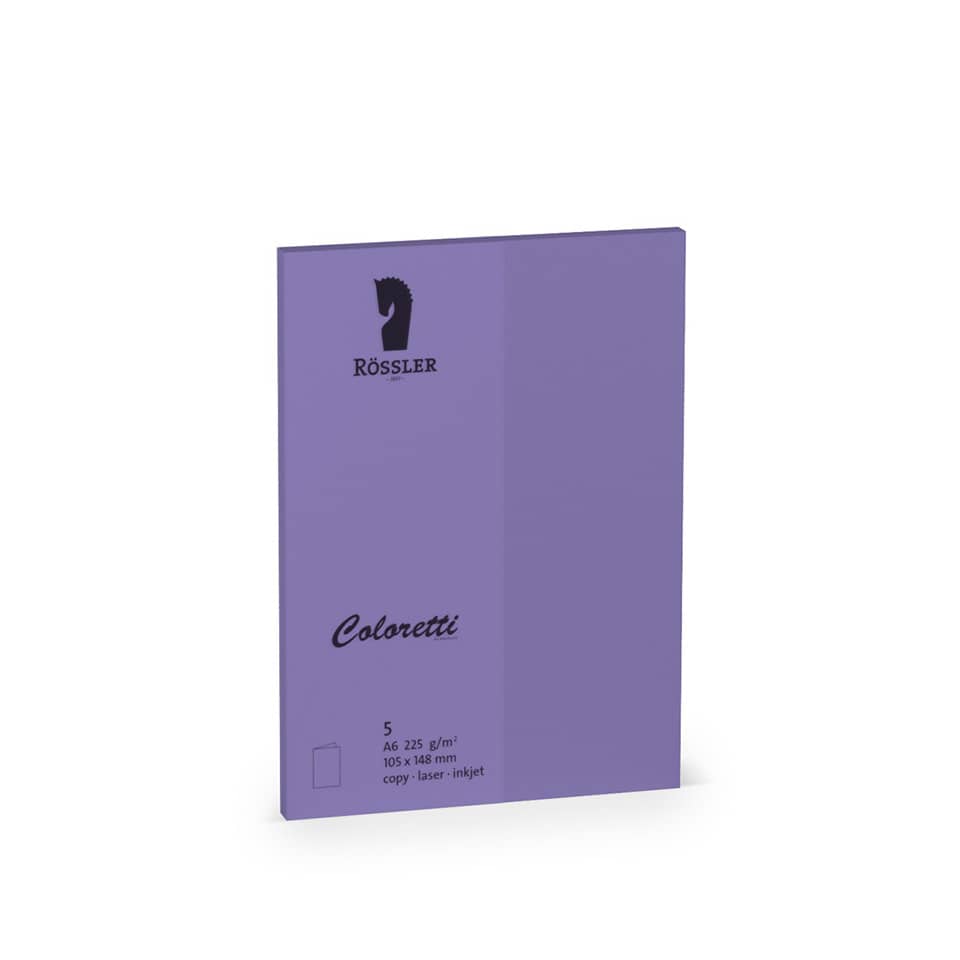 Briefkarte Coloretti, A6 HD, 225g/m², 5 Stück, lila RÖSSLER 220706592 COLORETTI 220706592
