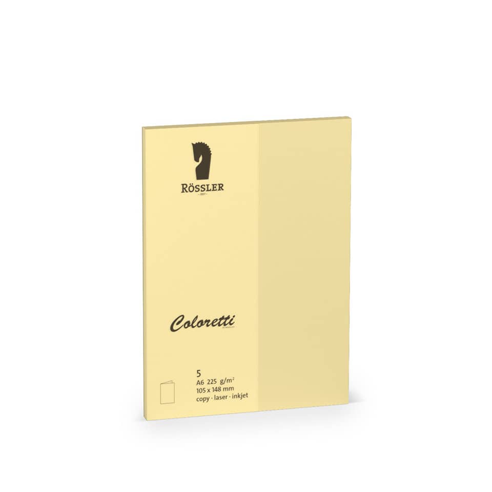 Briefkarte Coloretti, A6 HD, 225g/m², 5 Stück, sandbraun RÖSSLER 220706519 COLORETTI 220706519