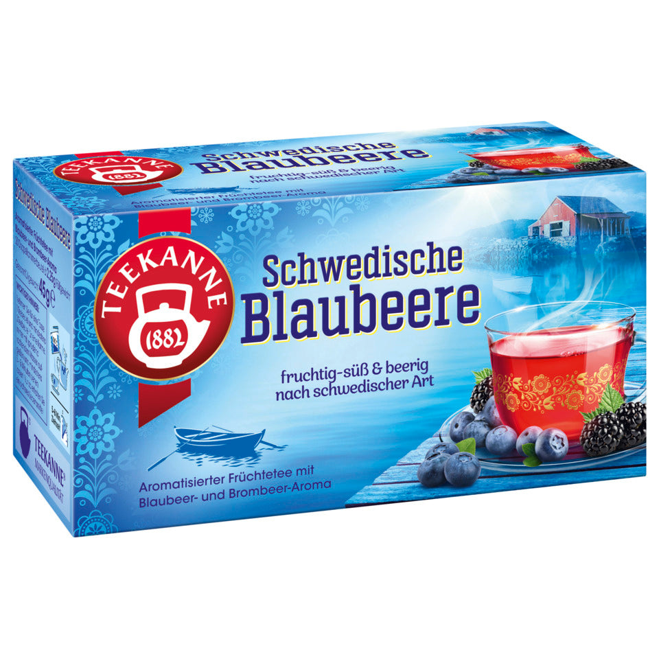 Ländertee Schwedische Blaubeere, 20 Beutel x 2,25 g TEEKANNE 4009300016946