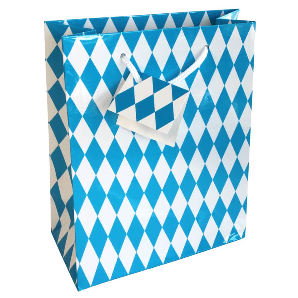 Geschenktragetasche Bayernraut, 21 x 18 x 8cm, blau/weiß  1502-2600 1502-2600 21x18x8cm